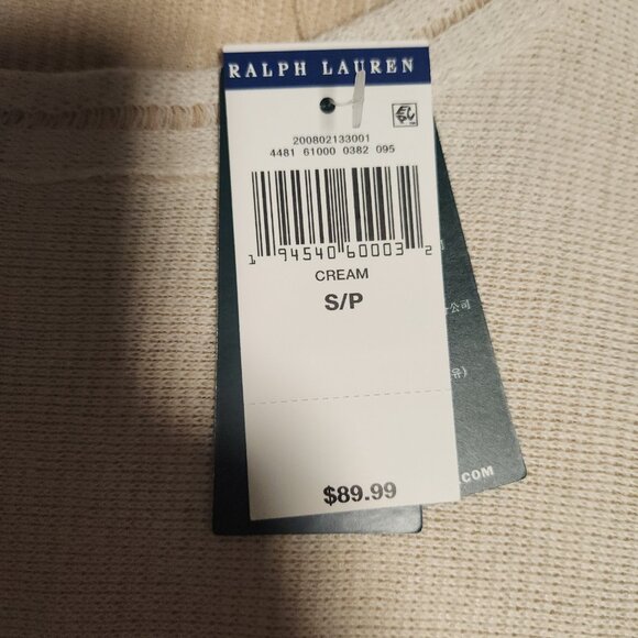 Lauren Ralph Lauren Fringe Trim Top Sweater Cream Boho Festival Size Small NWT - Picture 10 of 16